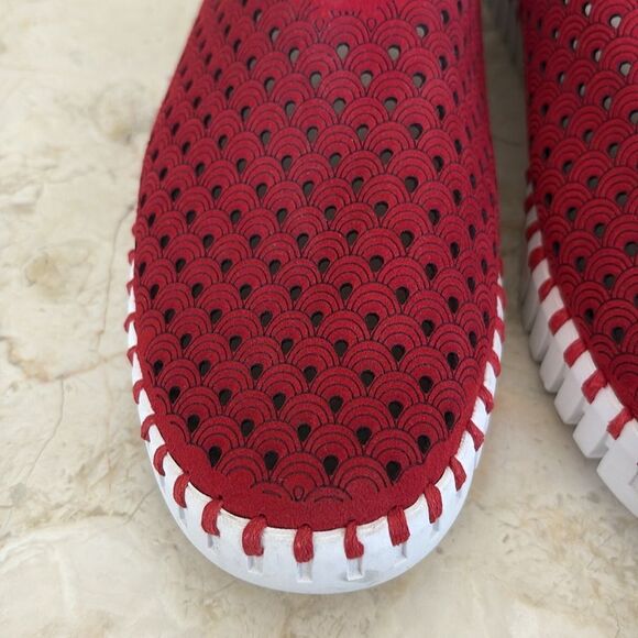 ILSE JACOBSEN - TULIP Slip on Flats Deep Red - Picture 9 of 14